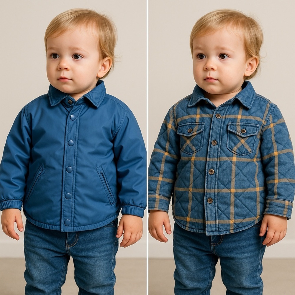 STELLA MCCARTNEY KIDS Boys' Hunter Reversible Nylon and Plaid Flannel Jacket